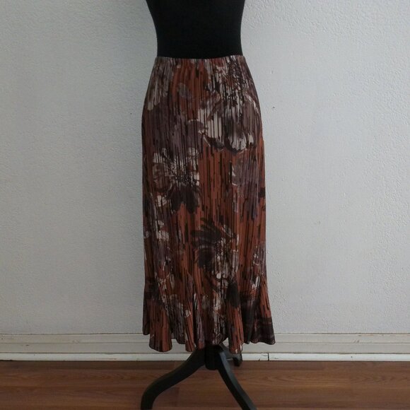 Lady Jane, Brown Floral Maxi skirt, - Picture 5 of 7